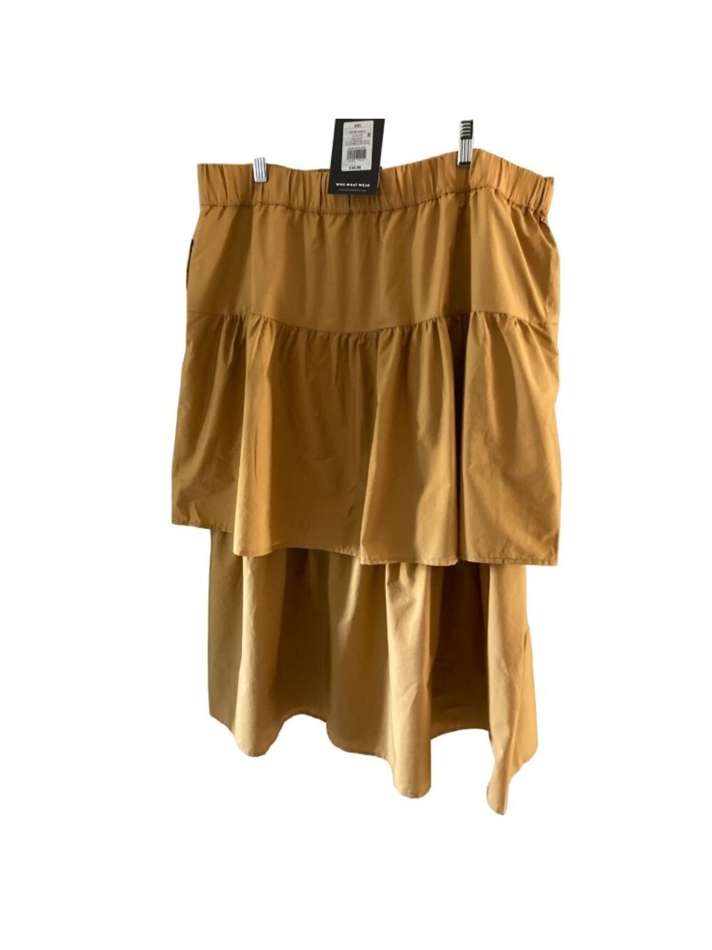 NWT Who What Wear Tiered Skirt XL Honey Mustard  Midi Women’s Varies